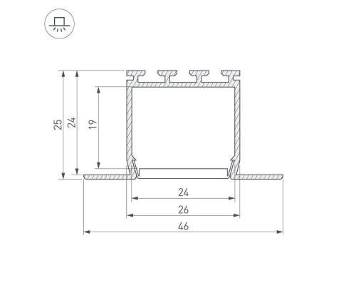 Профиль Arlight PLS-LOCK-H25-FM-2000 ANOD 016447 Профиль Arlight PLS-LOCK-H25-FM-2000 ANOD 016447