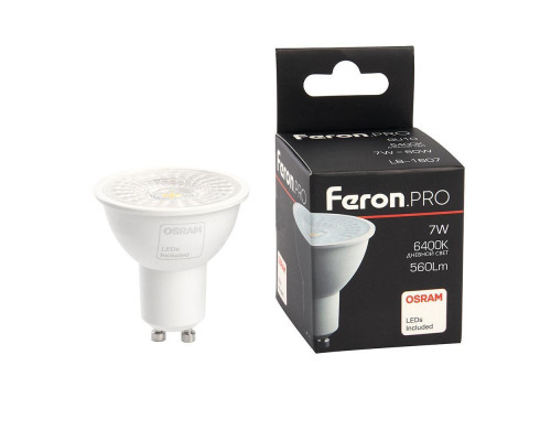 Лампа светодиодная Feron GU10 7W 6400K матовая LB-1607 38184 Лампа светодиодная Feron GU10 7W 6400K матовая LB-1607 38184