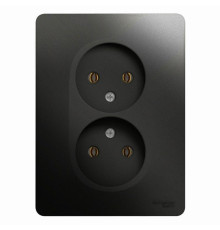 Розетка двойная 2К Systeme Electric Glossa 16A 250V антрацит GSL000720