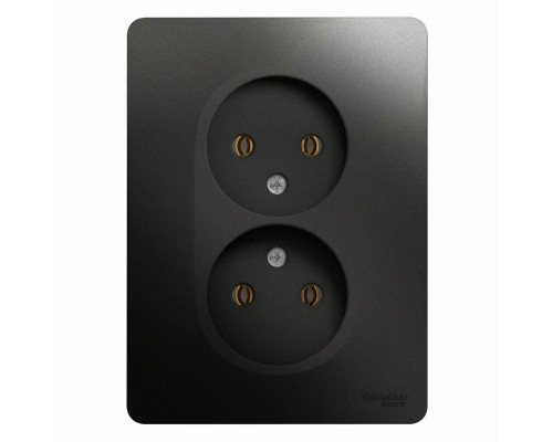 Розетка двойная 2К Systeme Electric Glossa 16A 250V антрацит GSL000720 Розетка двойная 2К Systeme Electric Glossa 16A 250V антрацит GSL000720