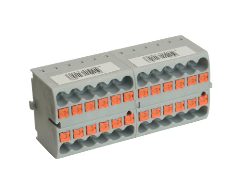 Зажим блочный (групп) для распред.тока нагрузки push-in на 12 точек, сеч 2,5 мм2, 450V, 24А, серый LD580