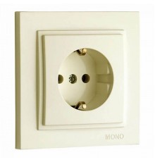 Розетка 2К+З Mono Electric Despina 16A 250V винтовое подключение крем 102-170021-117