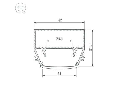 Профиль Arlight STRETCH-S-35-CEIL-CENTER-2000 GAMMA35 040699 Профиль Arlight STRETCH-S-35-CEIL-CENTER-2000 GAMMA35 040699