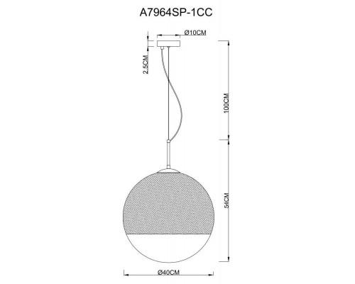 Подвесной светильник Arte Lamp Jupiter Chrome A7964SP-1CC Подвесной светильник Arte Lamp Jupiter Chrome A7964SP-1CC