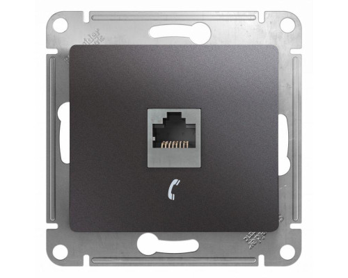 Розетка телефонная RJ11 Systeme Electric Glossa графит GSL001381T Розетка телефонная RJ11 Systeme Electric Glossa графит GSL001381T