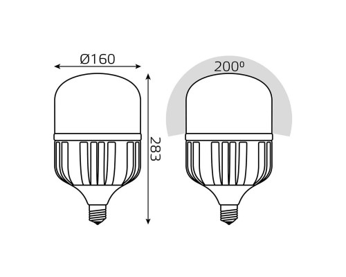 Лампа светодиодная сверхмощная Gauss E40 90W 6500К матовая 11734392