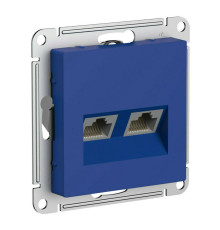 Розетка компьютерная 2xRJ45 Systeme Electric AtlasDesign кат. 5Е аквамарин ATN001185