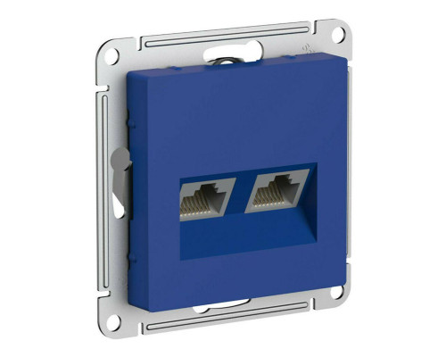 Розетка компьютерная 2xRJ45 Systeme Electric AtlasDesign кат. 5Е аквамарин ATN001185 Розетка компьютерная 2xRJ45 Systeme Electric AtlasDesign кат. 5Е аквамарин ATN001185