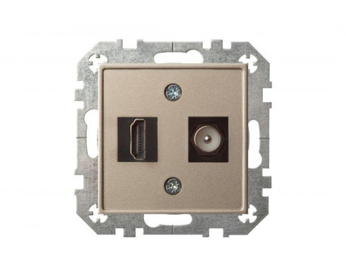 Розетка HDMI/TV оконечная Liregus Epsilon шампань 28-323