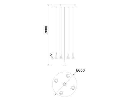 Подвесная светодиодная люстра Mantra Andromeda 8932+5PL (8938-8941)