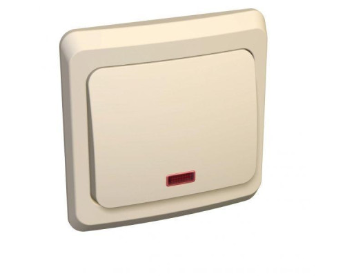 Выключатель одноклавишный Systeme Electric Этюд 10A 250V с подсветкой кремовый BC10-005K Выключатель одноклавишный Systeme Electric Этюд 10A 250V с подсветкой кремовый BC10-005K