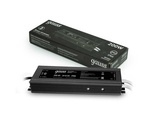 Блок питания Gauss 200W 24V IP66 202022400 Блок питания Gauss 200W 24V IP66 202022400