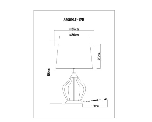 Настольная лампа Arte Lamp Baymont A5059LT-1PB Настольная лампа Arte Lamp Baymont A5059LT-1PB