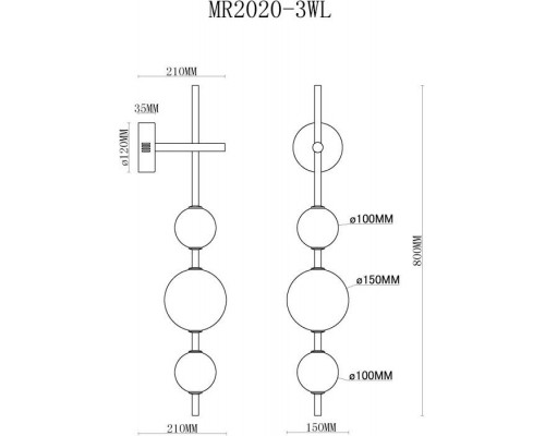 Бра MyFar Violla MR2020-3WL