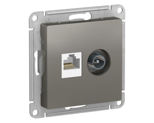 Розетка компьютерная RJ45/TV Systeme Electric AtlasDesign 5e кат UTP сталь ATN000989 Розетка компьютерная RJ45/TV Systeme Electric AtlasDesign 5e кат UTP сталь ATN000989
