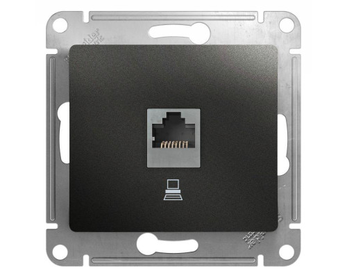 Розетка компьютерная RJ45 Systeme Electric Glossa 5e кат UTP антрацит GSL000781K Розетка компьютерная RJ45 Systeme Electric Glossa 5e кат UTP антрацит GSL000781K