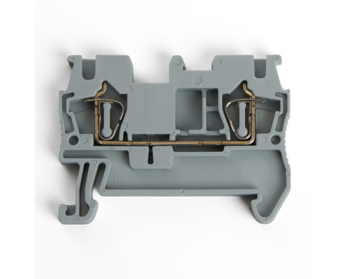 Зажим пружинный, 2-проводной проходной ЗНИ - 4,0 (JXB ST 4), серый STEKKER