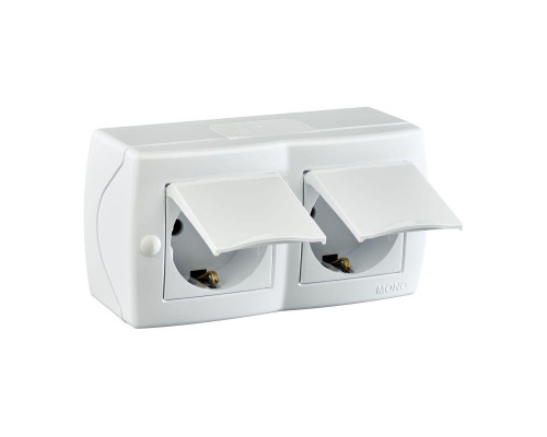Розетка 2К+З двойная Mono Electric Octans IP20 16A 250V с крышкой винтовое подключение белый 104-010101-184 Розетка 2К+З двойная Mono Electric Octans IP20 16A 250V с крышкой винтовое подключение белый 104-010101-184