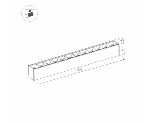 Трековый светодиодный светильник Arlight Mag-Laser-45-L320-12W Day4000 046525