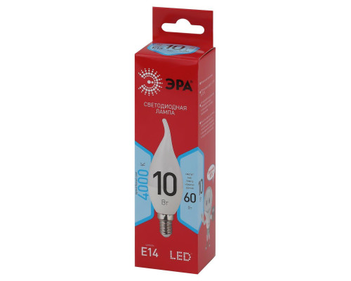 Лампа светодиодная ЭРА E14 10W 4000K матовая LED BXS-10W-840-E14 R Б0051849 Лампа светодиодная ЭРА E14 10W 4000K матовая LED BXS-10W-840-E14 R Б0051849