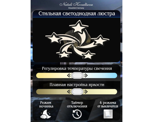 Потолочная светодиодная люстра Natali Kovaltseva Innovation Style 83018 Black