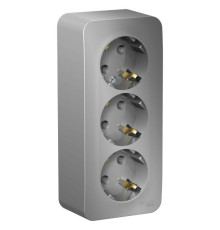 Розетка тройная 2К+3 Systeme Electric Blanca 16A 250V алюминий BLNRA010313