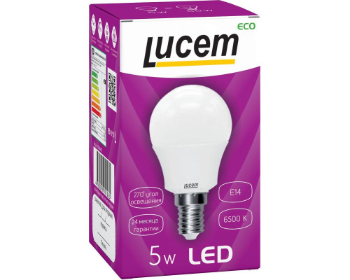 Лампа светодиодная Lucem E14 5W 6500K матовая FLLBL051465L Лампа светодиодная Lucem E14 5W 6500K матовая FLLBL051465L
