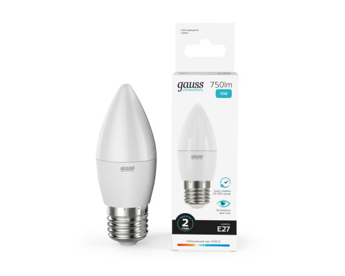 Лампа светодиодная Gauss E27 10W 4100K матовая 30220 Лампа светодиодная Gauss E27 10W 4100K матовая 30220