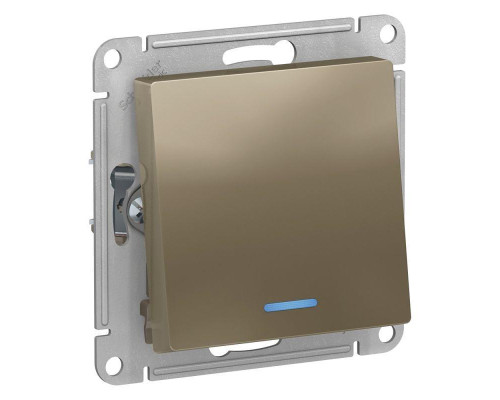 Переключатель одноклавишный проходной Systeme Electric AtlasDesign 10A 250V с подсветкой шампань ATN000563 Переключатель одноклавишный проходной Systeme Electric AtlasDesign 10A 250V с подсветкой шампань ATN000563