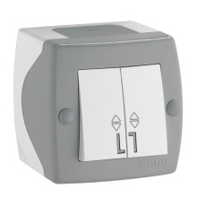 Выключатель Mono Electric Octans IP20 двухклавишный проходной бело-серый 104-020001-111