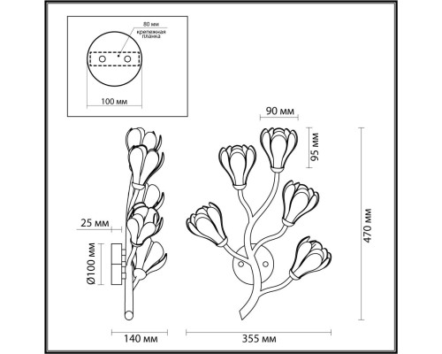 Бра Odeon Light Modern Gardi 5090/2W