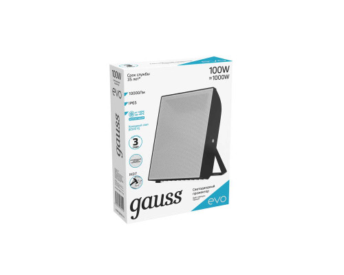 Прожектор светодиодный Gauss Evo 100W 6500К 687511100 Прожектор светодиодный Gauss Evo 100W 6500К 687511100