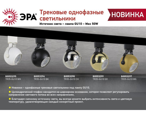 Трековый светильник ЭРА TR35-GU10 MG Б0053297