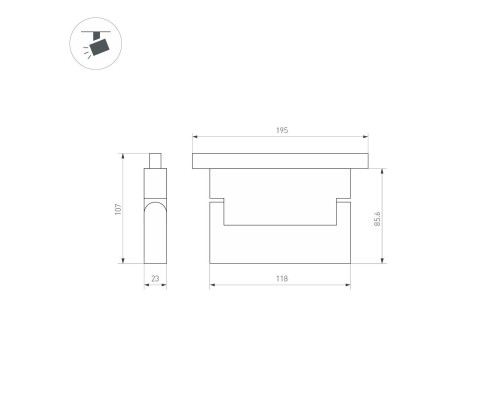 Трековый светодиодный светильник Arlight Mag-Orient-Laser-Fold-S195-6W Day4000 034606(1)