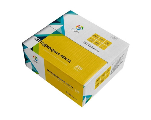 Светодиодная влагозащищенная лента OGM 7W/m 120LED/m 2835SMD теплый белый 50M O17-07 Светодиодная влагозащищенная лента OGM 7W/m 120LED/m 2835SMD теплый белый 50M O17-07