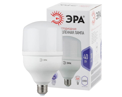 Лампа светодиодная ЭРА E27 40W 6500K матовая LED POWER T120-40W-6500-E27 Б0027006 Лампа светодиодная ЭРА E27 40W 6500K матовая LED POWER T120-40W-6500-E27 Б0027006