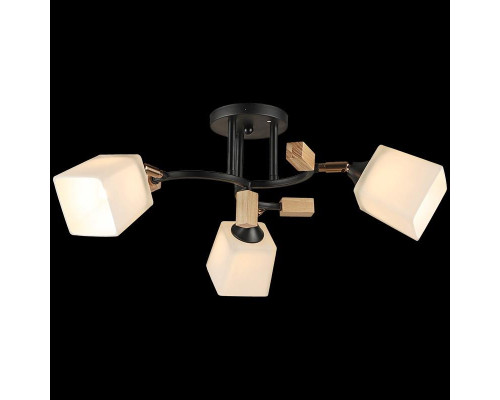 Потолочная люстра Reluce 04866-0.3-03 BK+WOOD Потолочная люстра Reluce 04866-0.3-03 BK+WOOD