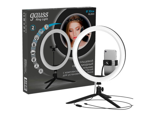 Кольцевой светодиодный светильник Gauss Ring Light RL003 Кольцевой светодиодный светильник Gauss Ring Light RL003