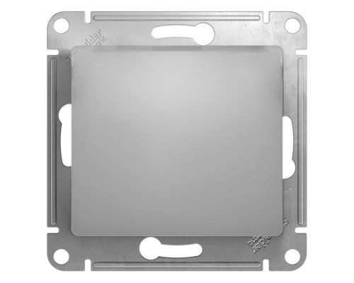 Выключатель одноклавишный кнопочный Systeme Electric Glossa 10A 250V алюминий GSL000315