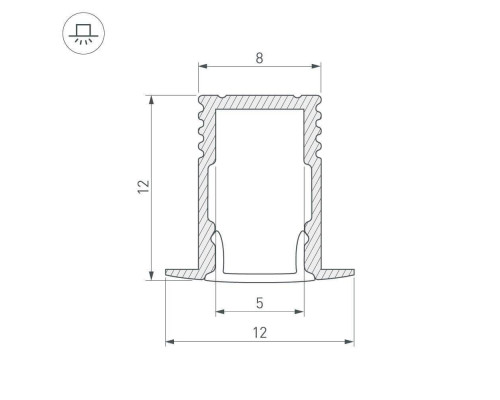 Профиль Arlight SL-MINI-8-H12-F12-2000 ANOD 023715