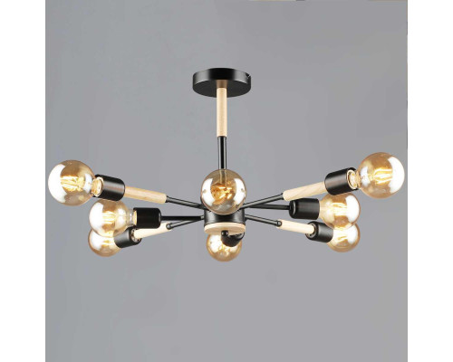 Люстра Reluce 99960-0.3-08 BK+WOOD