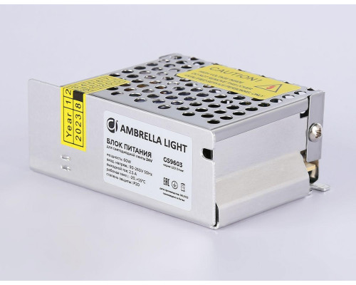 Блок питания Ambrella light Illumination LED Driver 24V 60W IP20 2,5A GS9603 Блок питания Ambrella light Illumination LED Driver 24V 60W IP20 2,5A GS9603