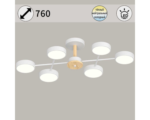 Светильник потолочный Reluce 03335-0.3-06 WH+WOOD