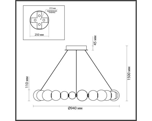 Подвесной светодиодный светильник Odeon Light Crystal 5008/45L