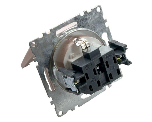 Розетка 2P+PE Stekker Катрин со шторками крышкой шампань GLS16-7112-02 39594