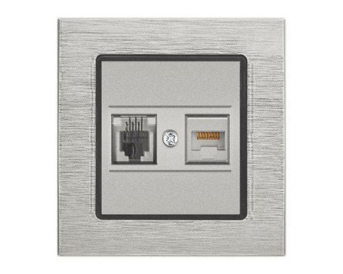 Розетка LAN/телефонная Vesta-Electric Exclusive Silver Metallic серебро FRZMT040003SER Розетка LAN/телефонная Vesta-Electric Exclusive Silver Metallic серебро FRZMT040003SER