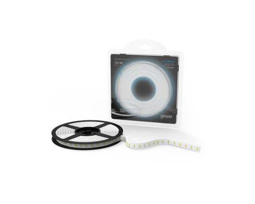 Светодиодная лента Gauss 4,8W/m 60LED/m 2835SMD холодный белый 5M 312000305 Светодиодная лента Gauss 4,8W/m 60LED/m 2835SMD холодный белый 5M 312000305