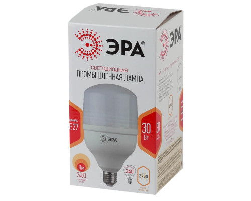 Лампа светодиодная ЭРА E27 30W 2700K матовая LED POWER T100-30W-2700-E27 Б0027002 Лампа светодиодная ЭРА E27 30W 2700K матовая LED POWER T100-30W-2700-E27 Б0027002