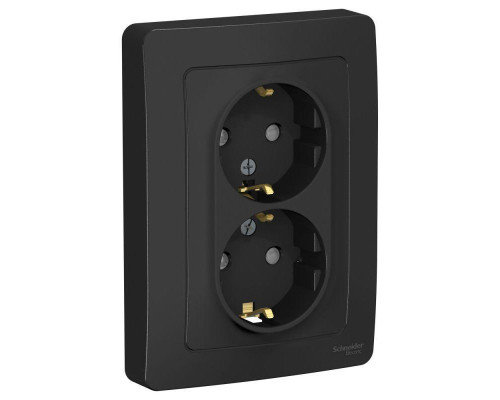 Розетка двойная 2К+З Systeme Electric Blanca 16A 250V со шторками антрацит BLNRS001126 Розетка двойная 2К+З Systeme Electric Blanca 16A 250V со шторками антрацит BLNRS001126