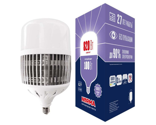 Лампа LED сверхмощная Volpe E27 100W 6500K матовая LED-M80-100W/6500K/E27/FR/NR UL-00006798 Лампа LED сверхмощная Volpe E27 100W 6500K матовая LED-M80-100W/6500K/E27/FR/NR UL-00006798